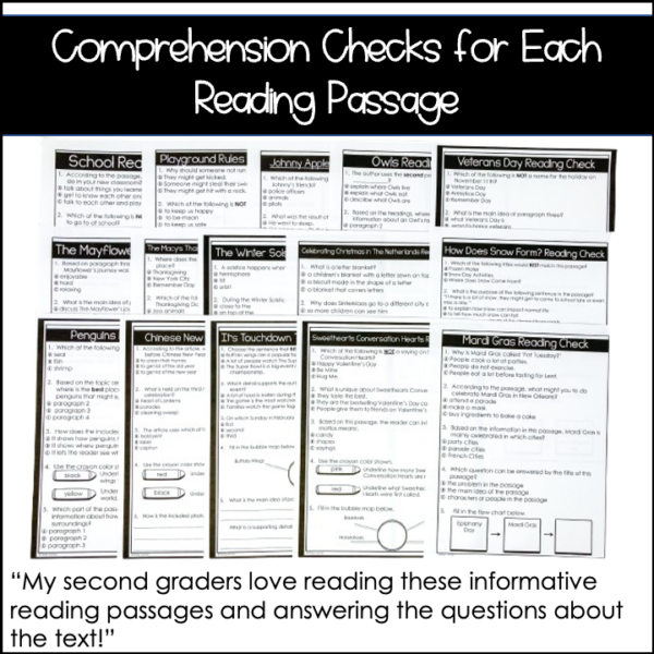 Seasonal Non Fiction Reading Comprehension Passages and Questions BUNDLE PACK