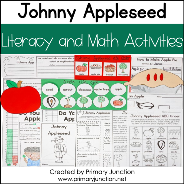 Johnny Appleseed Apple Craft Apple Life Cycle Apple Literacy Activities Apple Math Activities