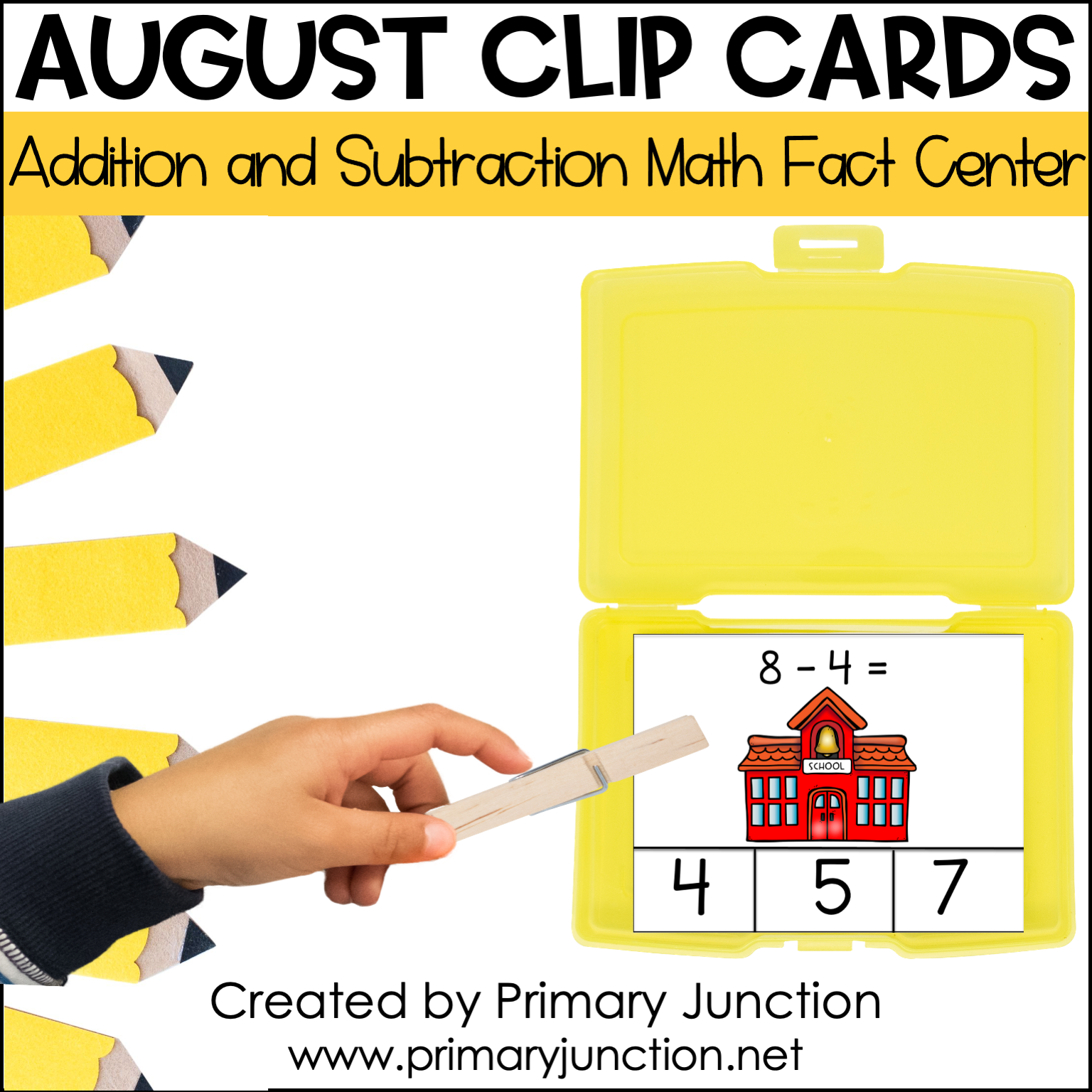 Math Facts Clip Cards Addition And Subtraction Within 10 August Back To 