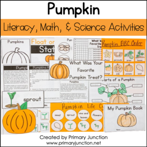 Pumpkin Literacy Math Science Activities Pumpkin Life Cycle Parts of a Pumpkin