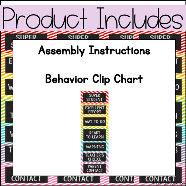 Rainbow Behavior Clip Chart Behavior Management Rainbow Classroom Decor