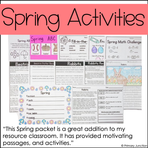 Beatrix Potter and Spring Activities Spring Worksheets Math Rabbit Craft Easter