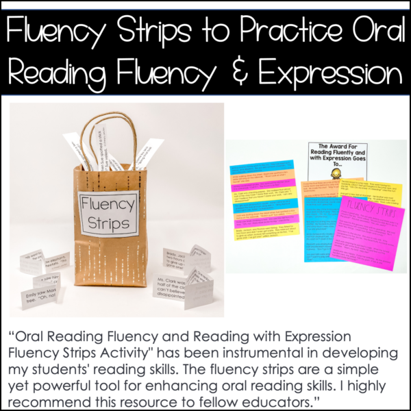 Fluency Strips Reading Fluency Practice with Expression Games Activities Oral