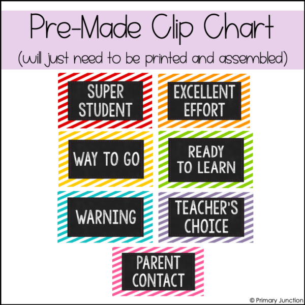 Rainbow Behavior Clip Chart Behavior Management Rainbow Classroom Decor