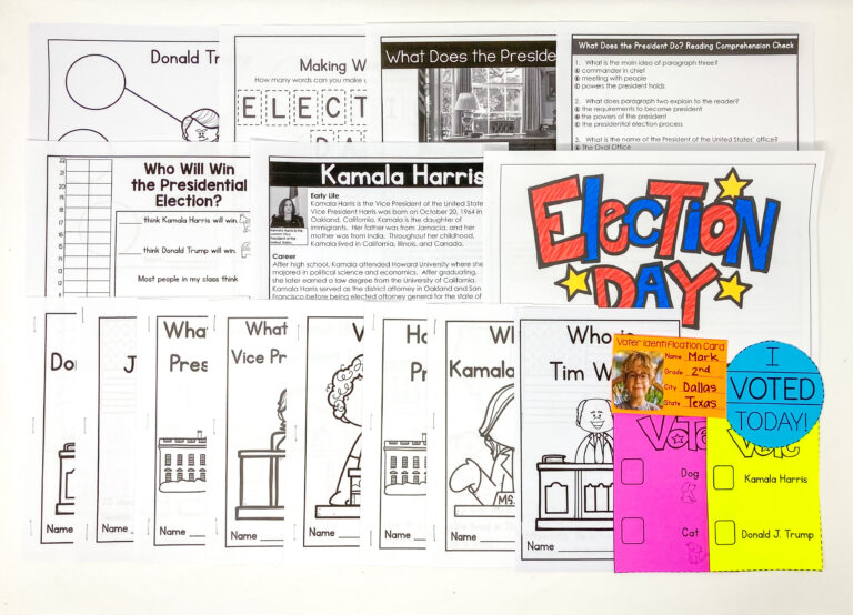 Election Day 2024 For Kids – Classroom Activities Kamala Harris and Donald Trump