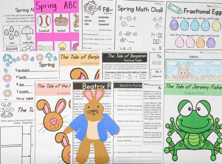 Beatrix Potter and Spring Activities Spring Worksheets Math Rabbit Craft Easter