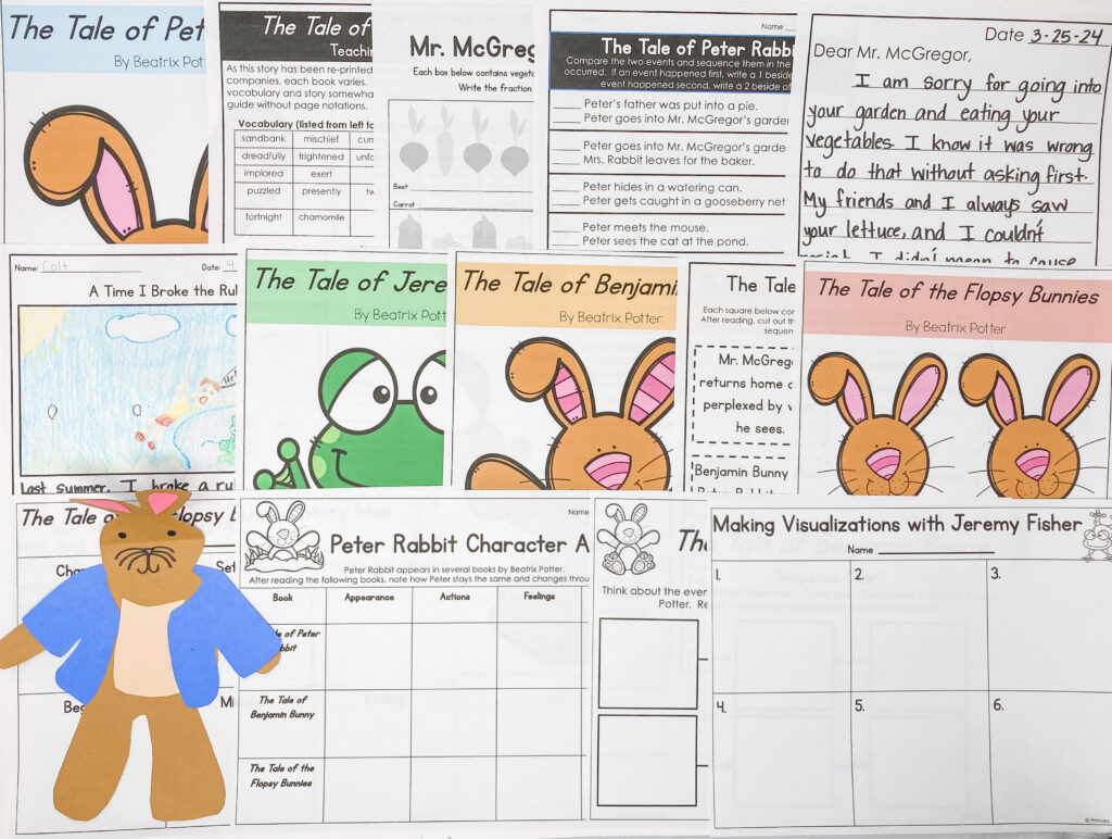 Beatrix Potter and Spring Activities Spring Worksheets Math Rabbit Craft Easter