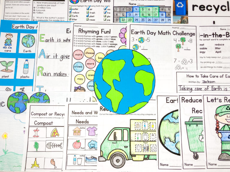 Earth Day Activities Craft Recycling Sort Recycle Needs and Wants Worksheets