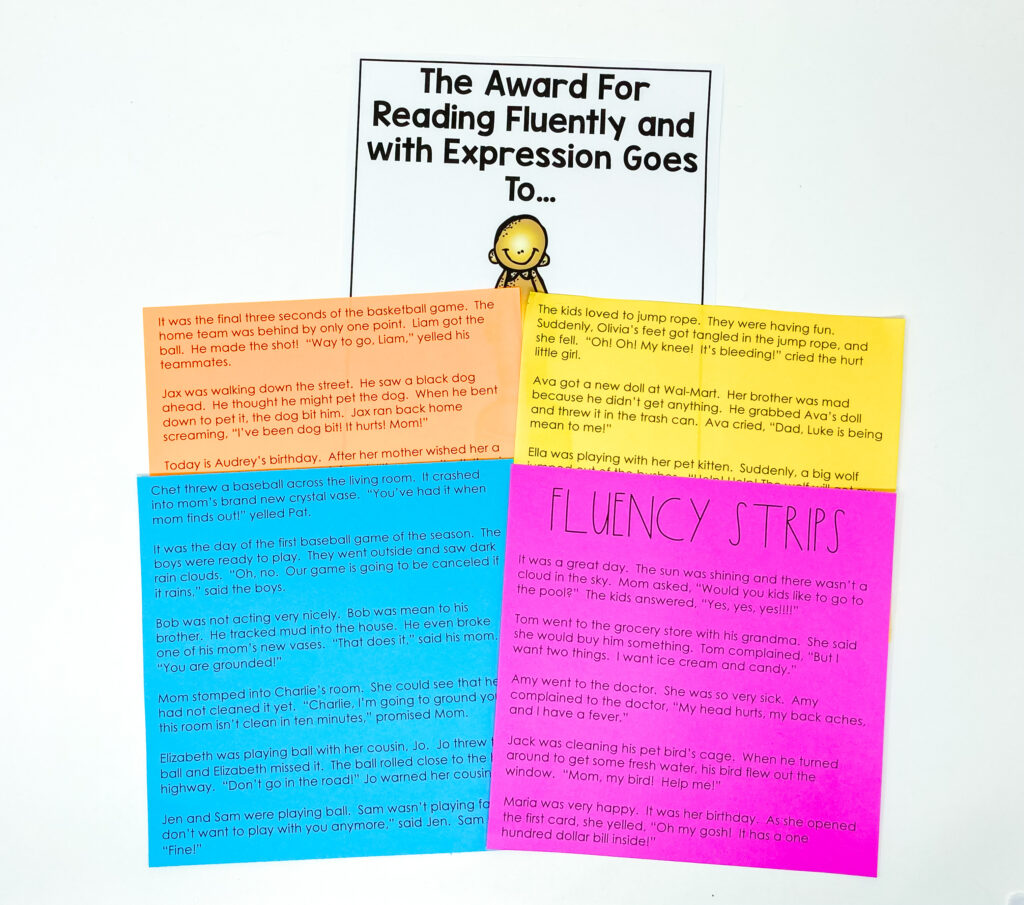 Reading Fluency Practice Strips - An activity that will help students practice reading fluency and reading with expression skills.  Digital and Print versions are included.