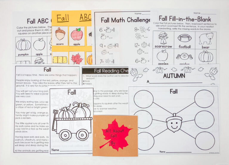 Fall Literacy and Math Activities