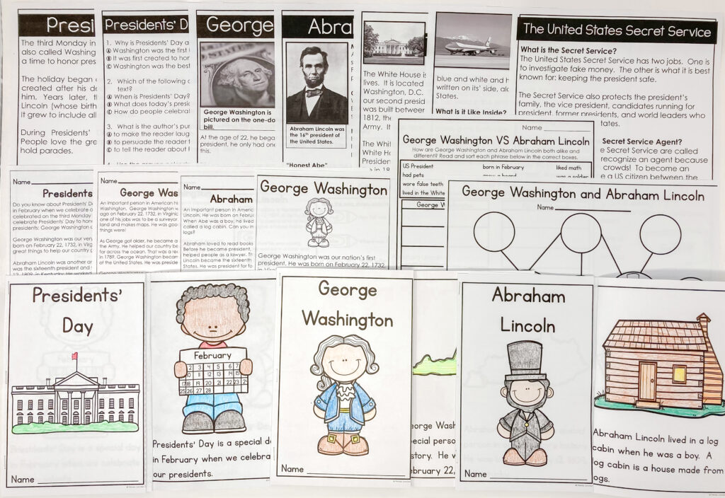 Presidents Day Unit George Washington Abraham Lincoln US Presidents February