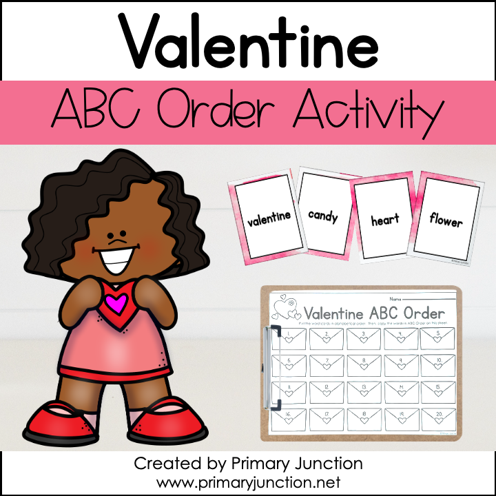 Valentine ABC Order Activity Valentine's Day Literary Center Alphabetical Order