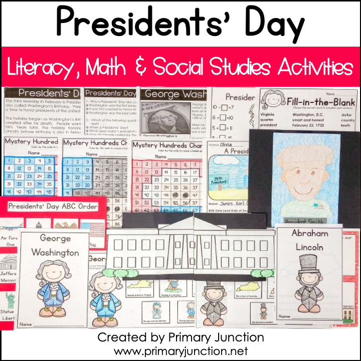 Presidents Day Unit George Washington Abraham Lincoln US Presidents February