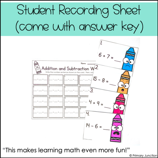 Addition and Subtraction Within 20 Fact Fluency Scoot Game