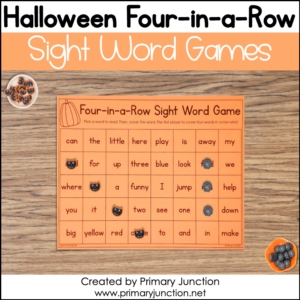 Halloween-Themed Four In A Row Sight Word Game