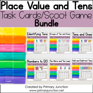 Identifying Groups of Tens and Ones Understand Place Value Scoot Game Task Cards Write the Room Math Center
