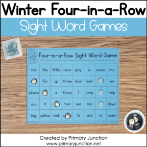 Winter Four-in-a-Row Sight Word Game, Sight Word, Sight Words, Game, Heart Words, Irregular Words, Partner,