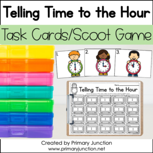 Telling Time to the Hour Scoot Game Task Cards Math Write the Room Analog Clock 1
