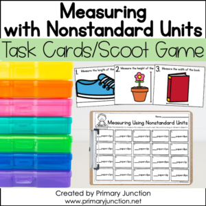 Understand Length Measurement Measuring with Non Standard Units Scoot Game Task Cards Math Write the Room 1
