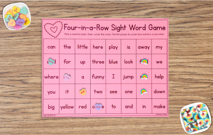 February Valentine Sight Word Game