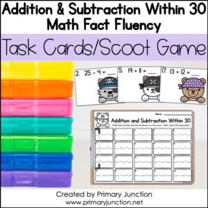Addition and Subtraction Within 30 Scoot Game
