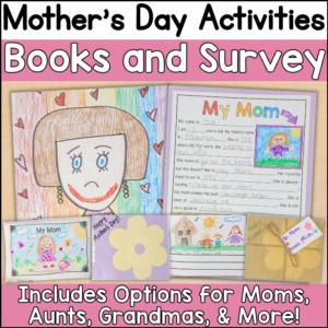 Simple Mother’s Day Activities | Book Craft | Questionnaire | Survey | All About My Mom Writing